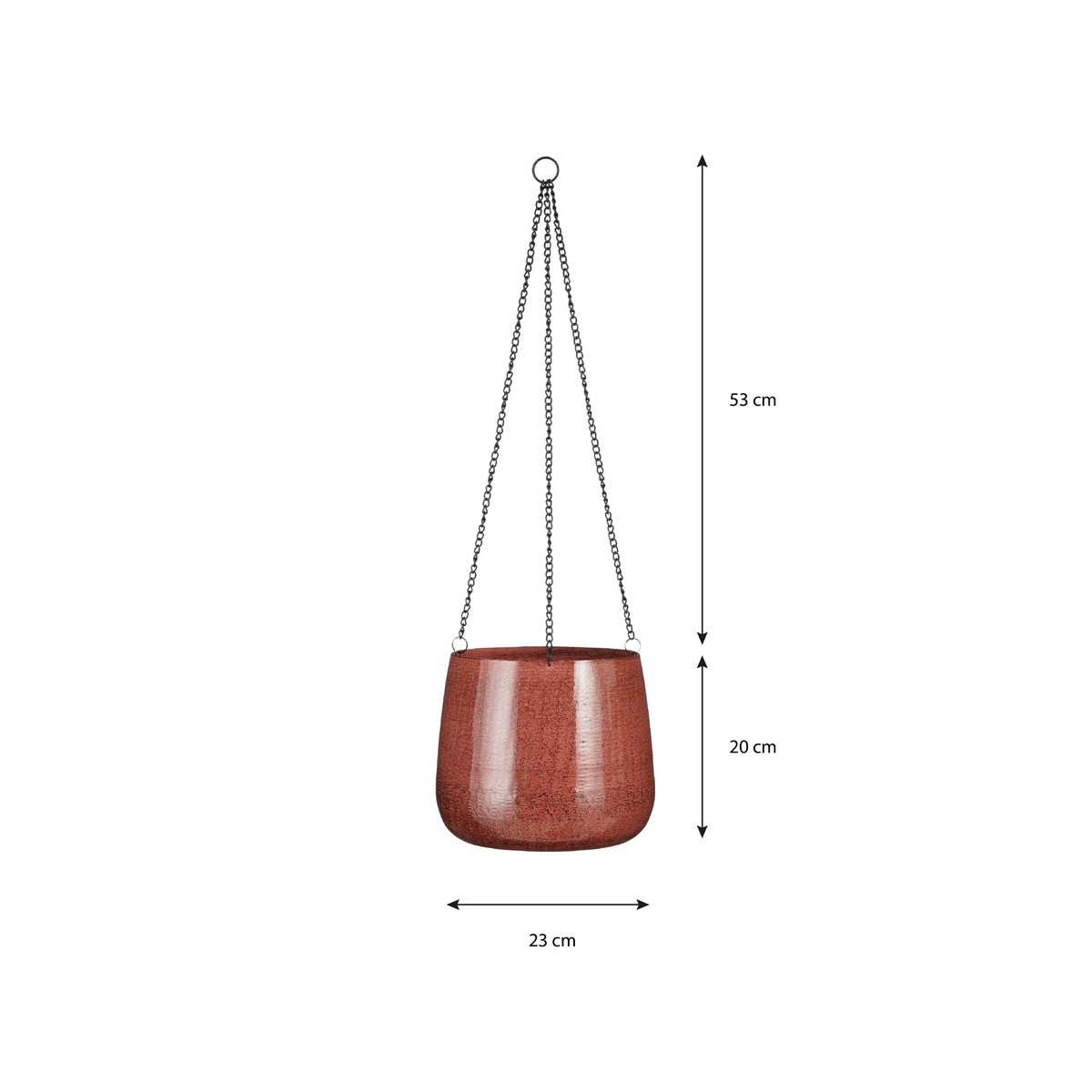 Panier à plantes suspendu Ø23 cm BENSON rouge foncé, MICA DECORATIONS