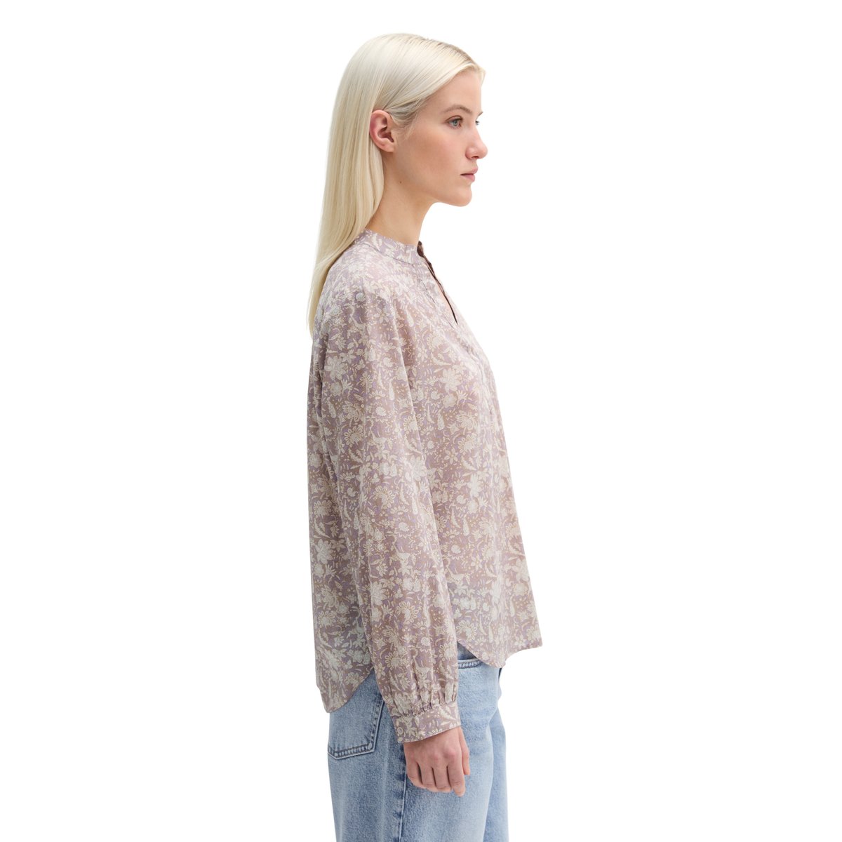 Tunique-chemisier regular en voile de coton imprimé rose, MARC O'POLO