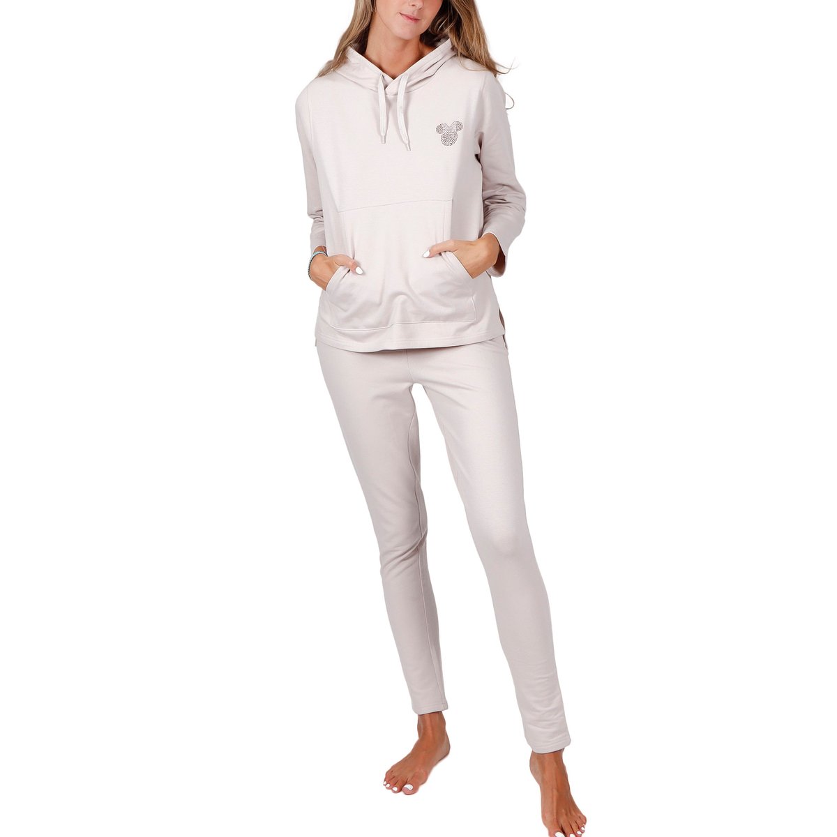 Pyjama legging sweat capuche Minnie Soft Disney ivoire, ADMAS