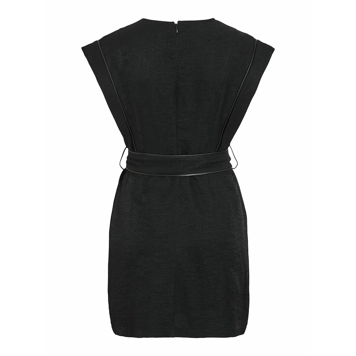 Robe courte ceinturée à manches courtes noir, VILA