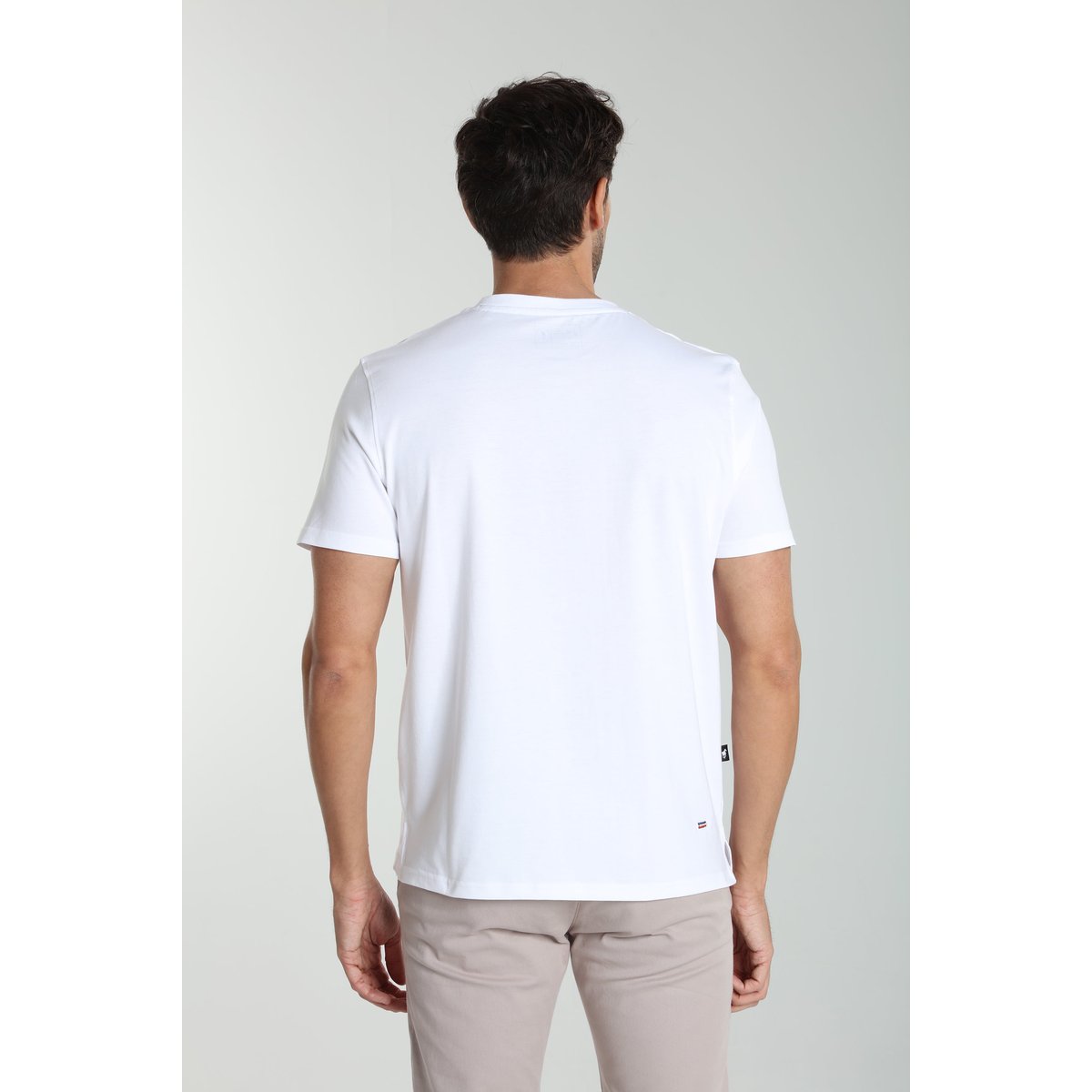 T-shirt manches courtes coton HENLEY blanc, GENTLEMAN FARMER