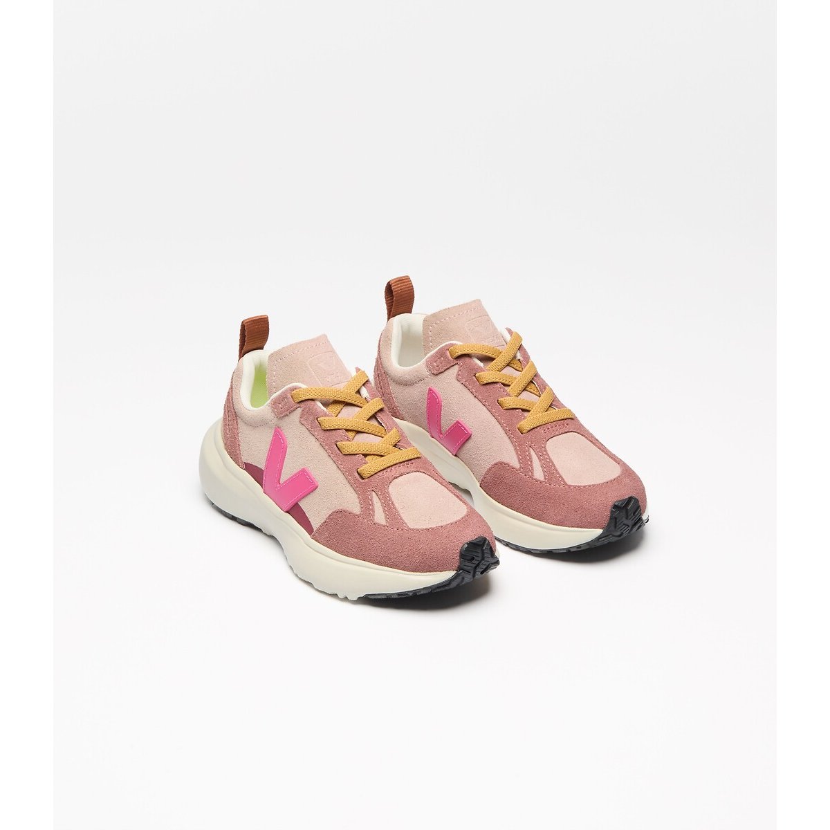 Kids Small Canary Elasticated Lace Suede Trainers pink, VEJA