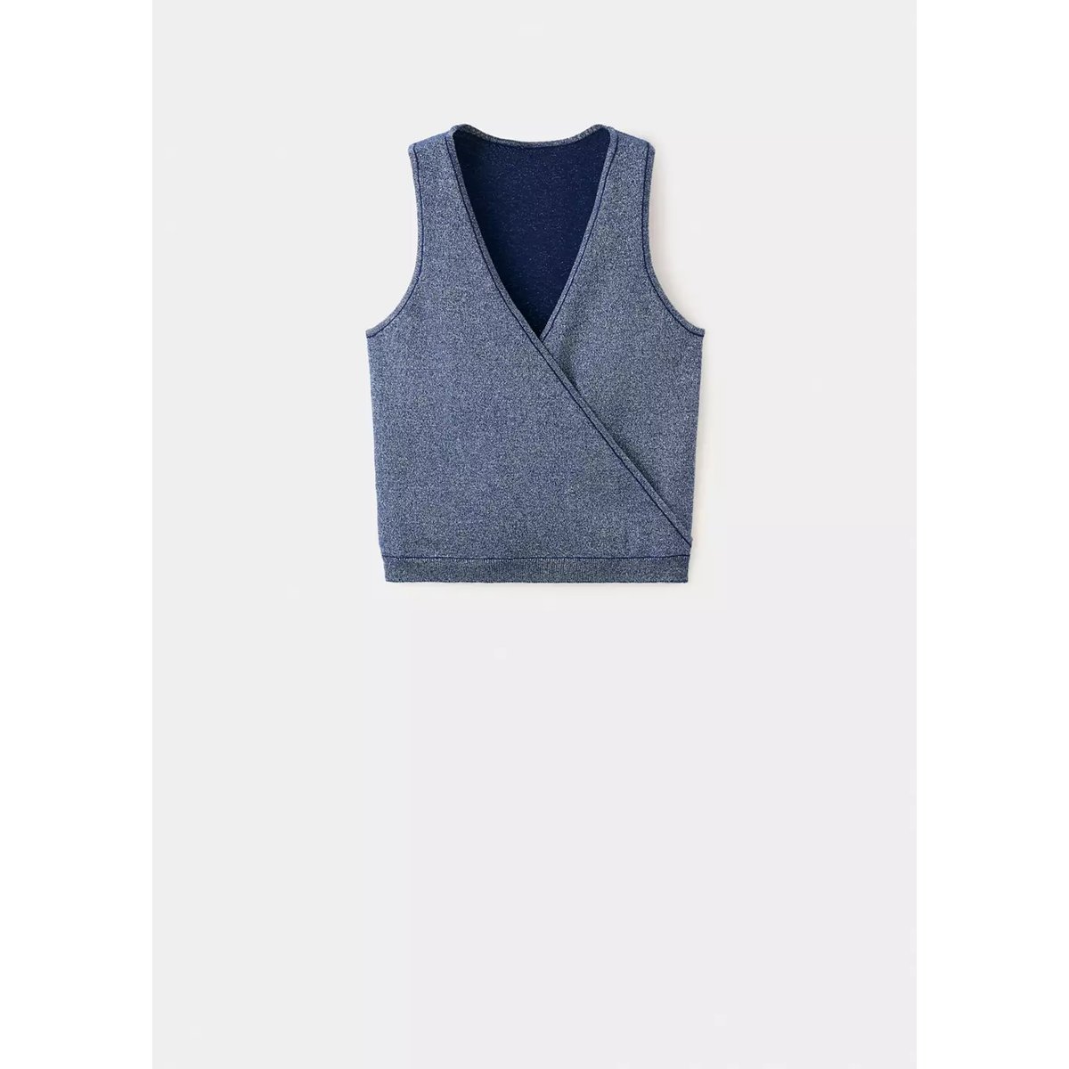 Top maille croisé bleu marine, MANGO TEEN