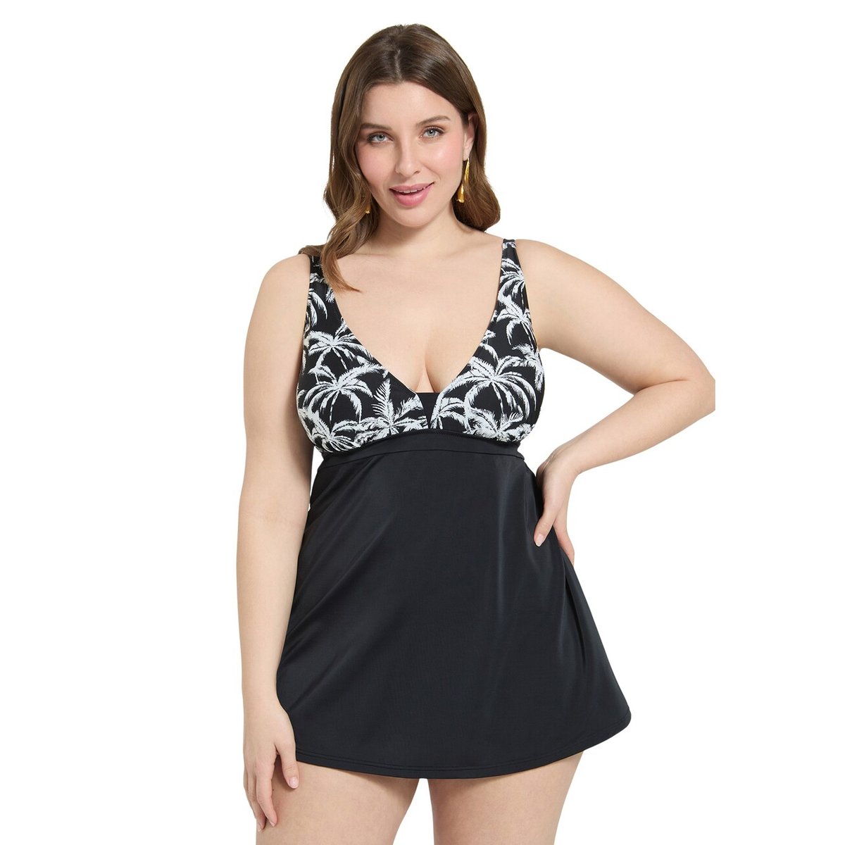 Haut de tankini à imprimé tropical noir, FIORELLA RUBINO