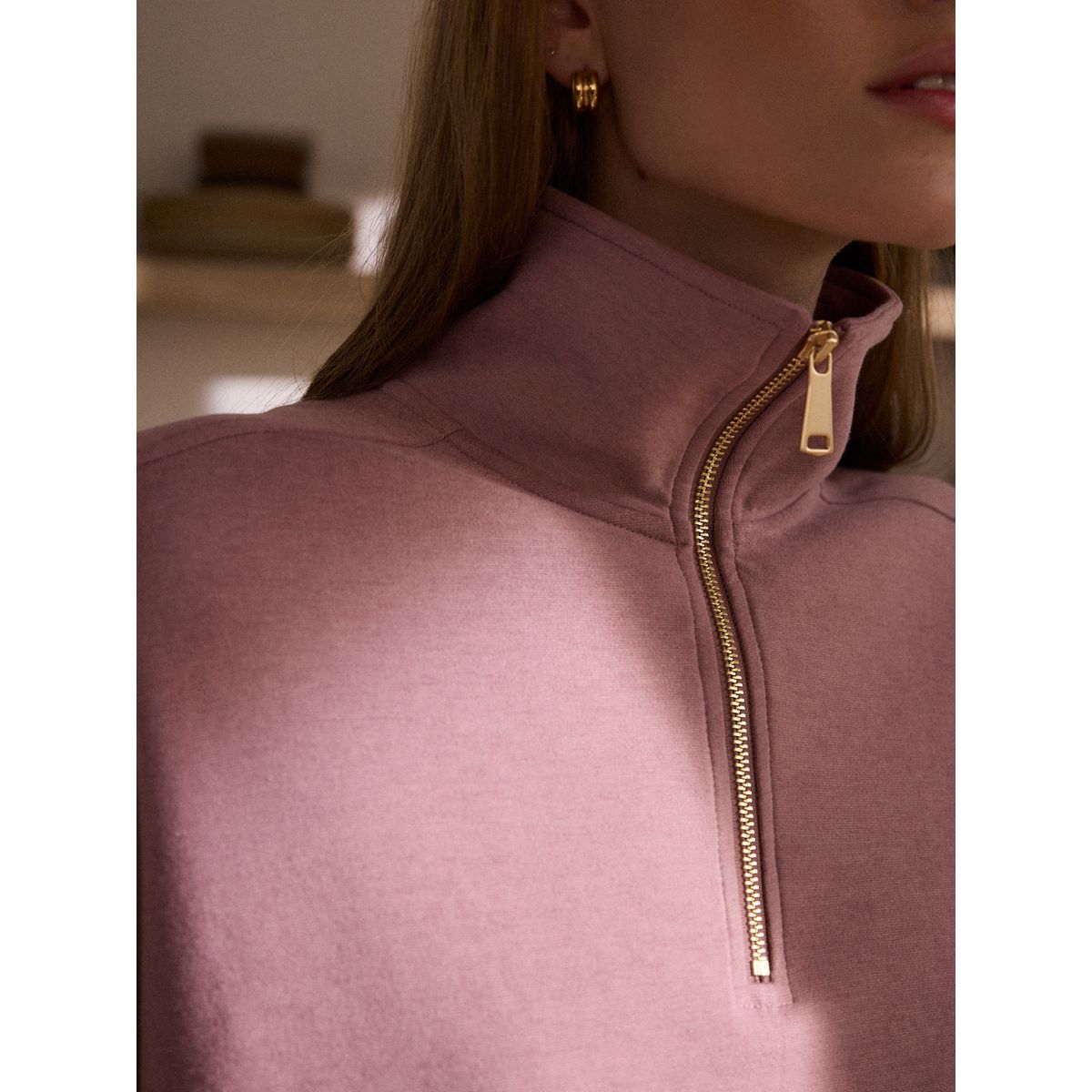 Sweat à col zippé n. premium mauve/rose, NEXT