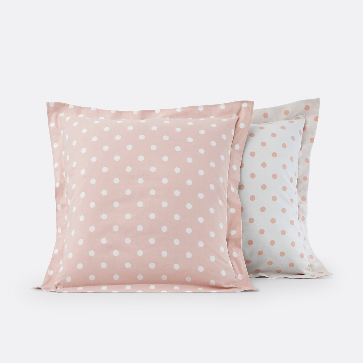 Federa per guanciale puro cotone stampa a pois, Clarisse nude/bianco, LA REDOUTE INTERIEURS