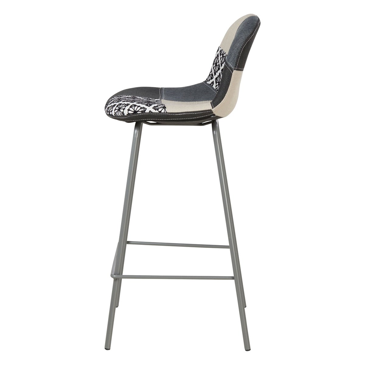 Chaise snack patchwork pied métal gris MOSA multicolore, ZAGO
