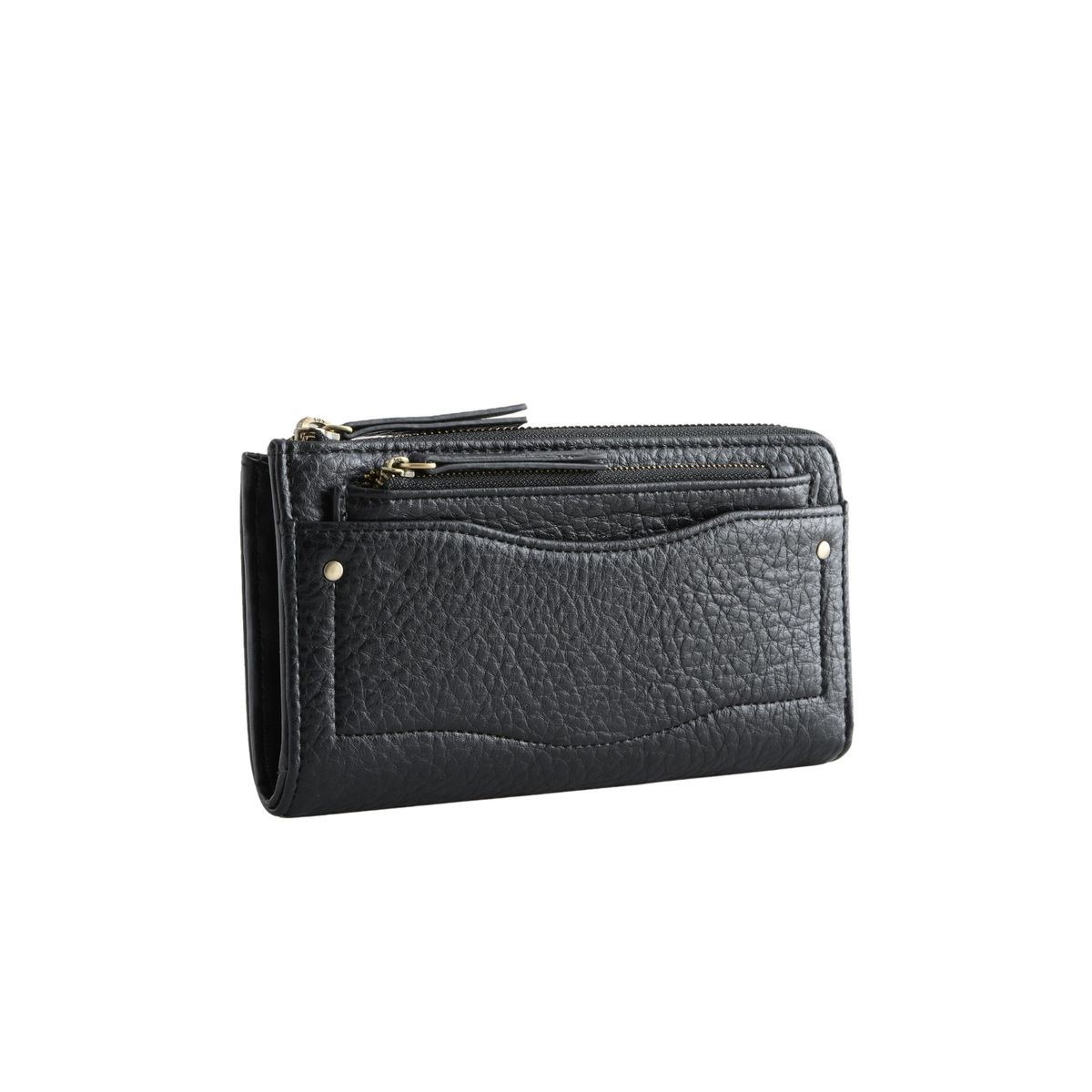 Grand porte-monnaie zippé noir, NEXT