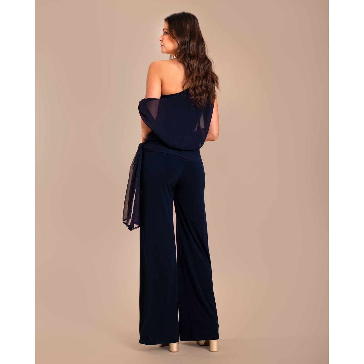 Combinaison longue en maille OLIVIA bleu, THE-ARE