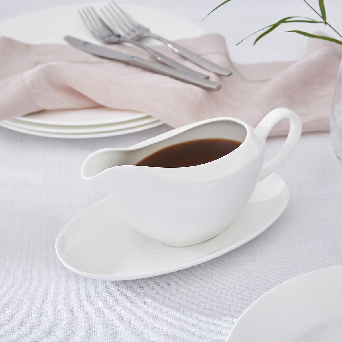 Serendipity Gravy Boat & Stand white, ROYAL WORCESTER