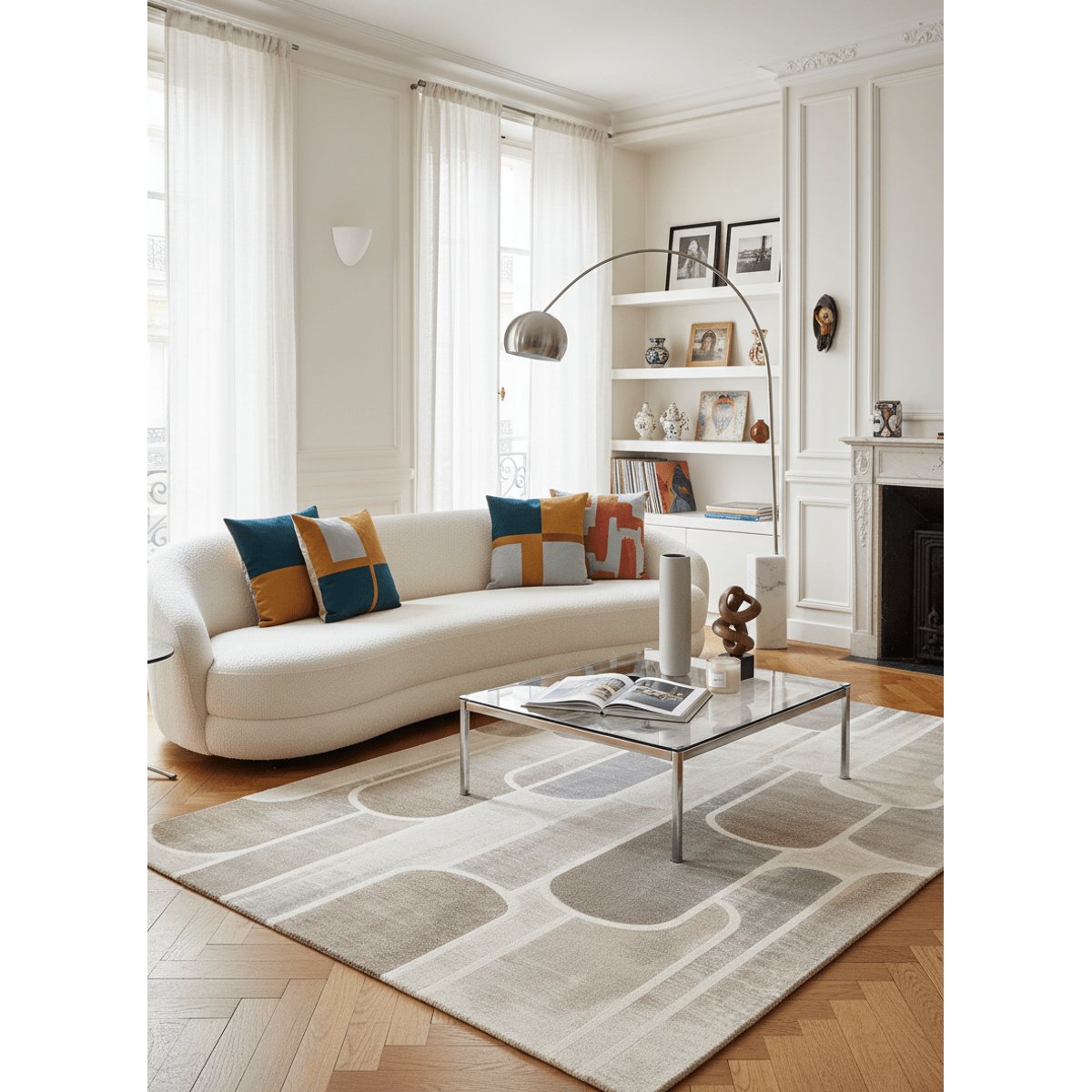 Tapis design très doux RIVOLI palette colorée, AFK LIVING