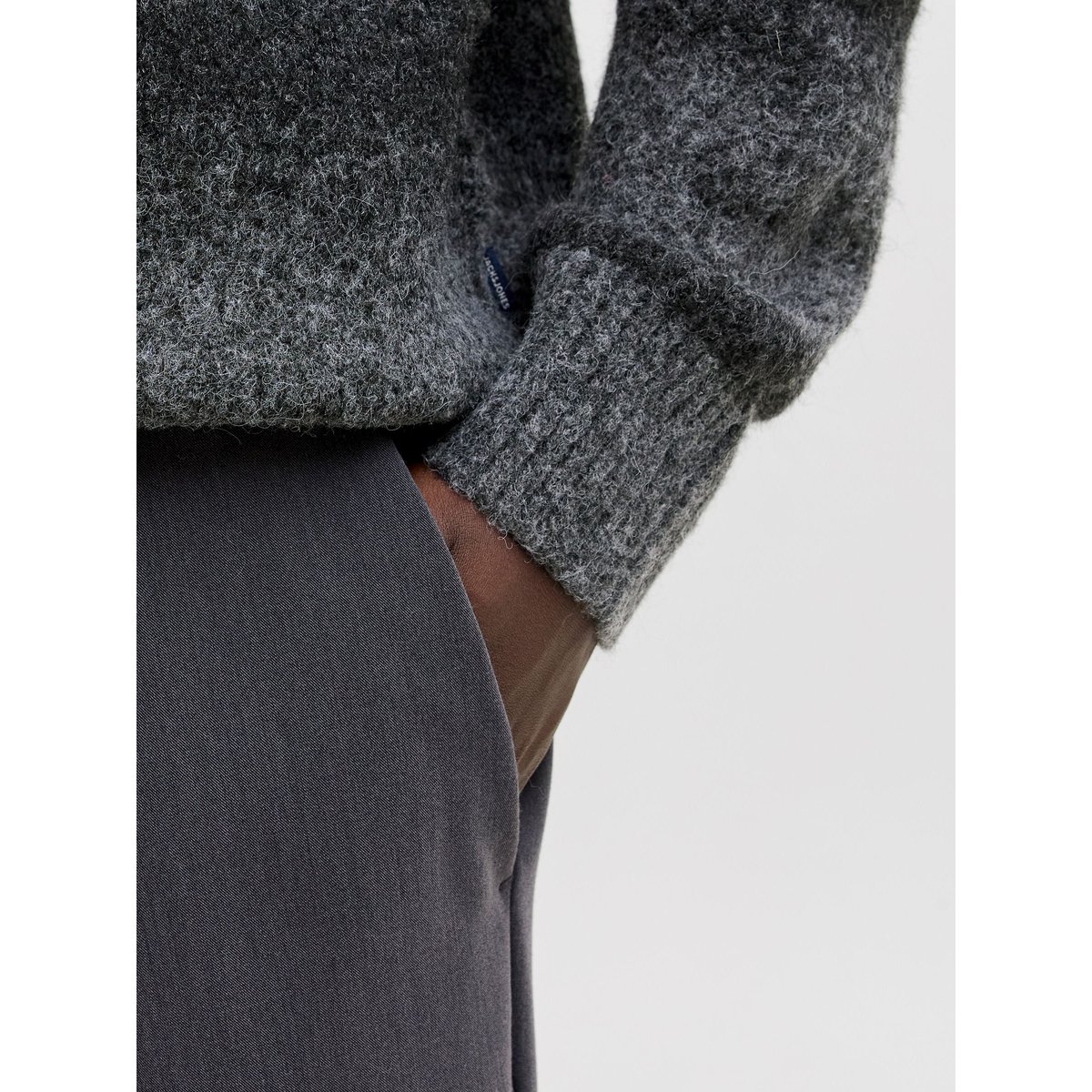 Pull En Maille dark grey melange, JACK & JONES