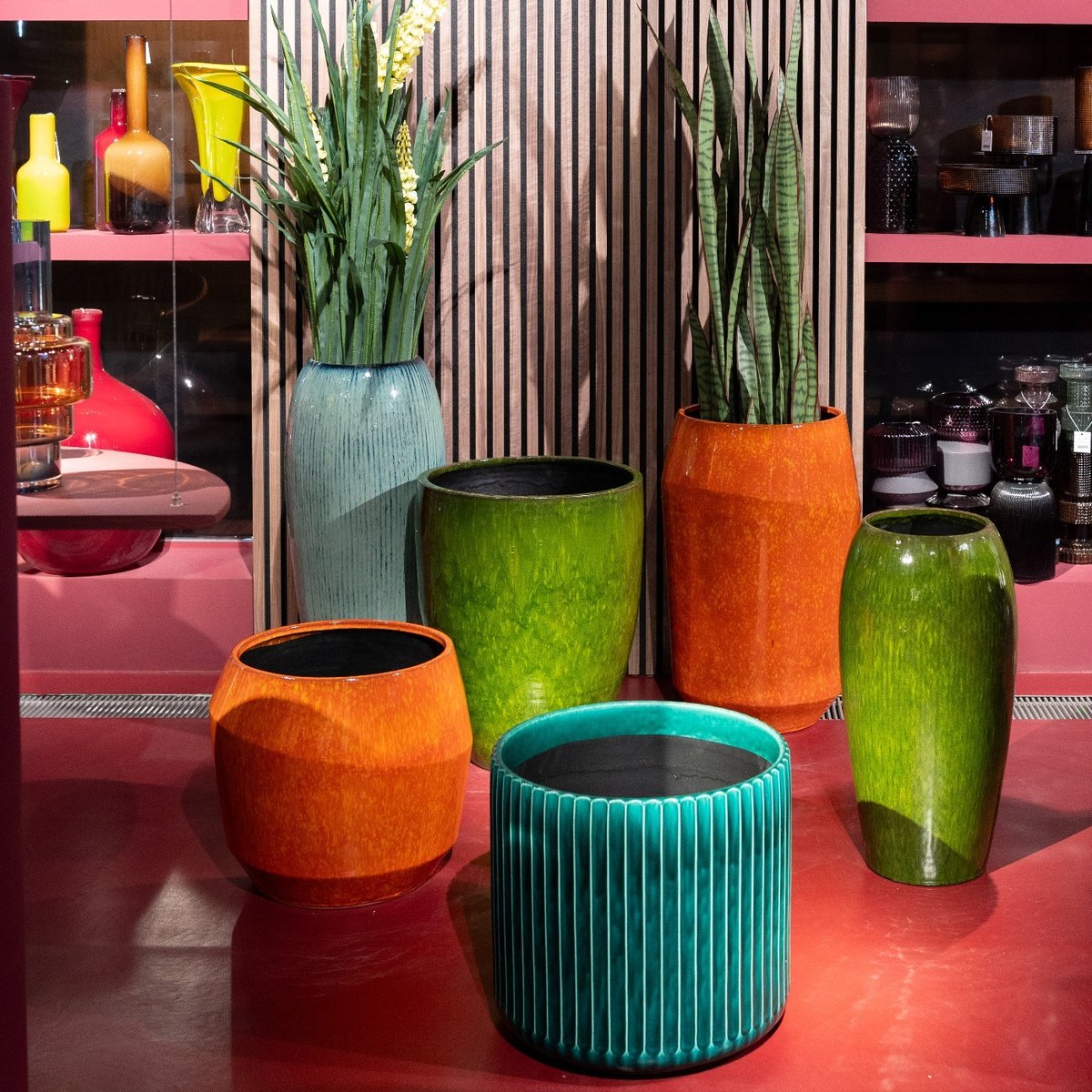 Vase en grès, CALI rouge, KARE DESIGN
