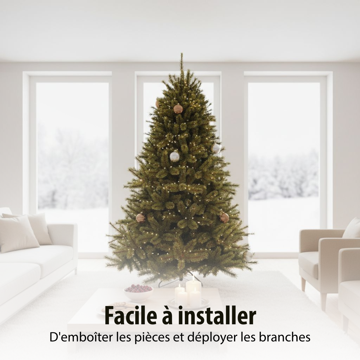 Sapin de Noël artificiel H185 cm FOREST FROSTED vert, TRIUMPH TREE
