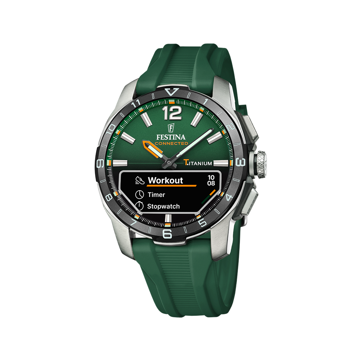 Montre Analogique Digital CONNECTED D anthracite noir vert, FESTINA