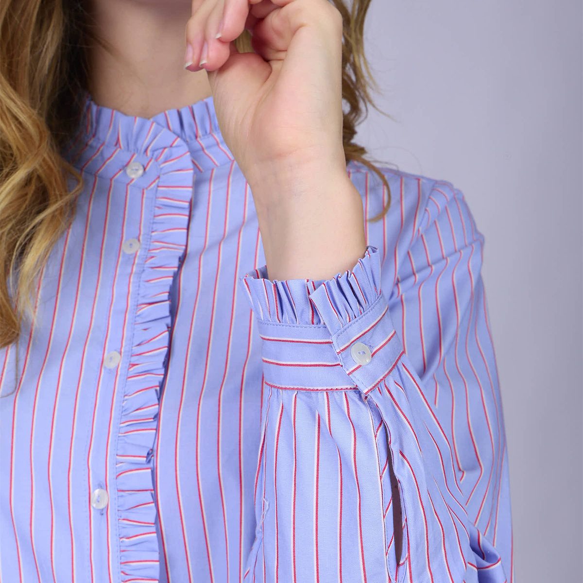 Chemise Hettie bleu ciel, MISE AU GREEN