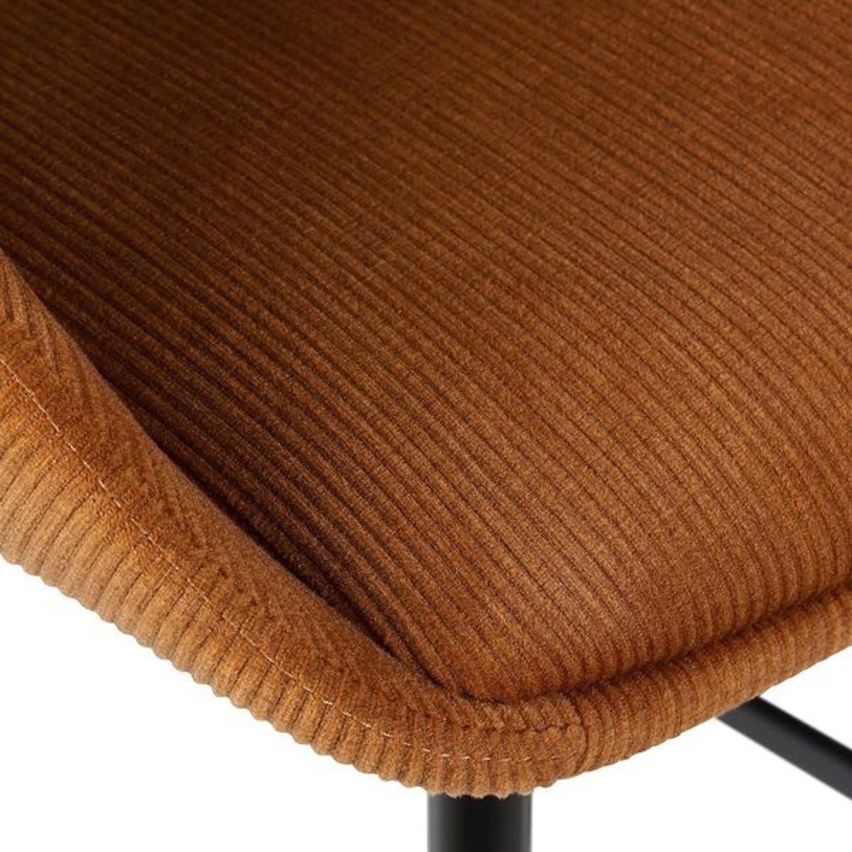 Chaise snack velours côtelé vert foncé cognac, ZAGO