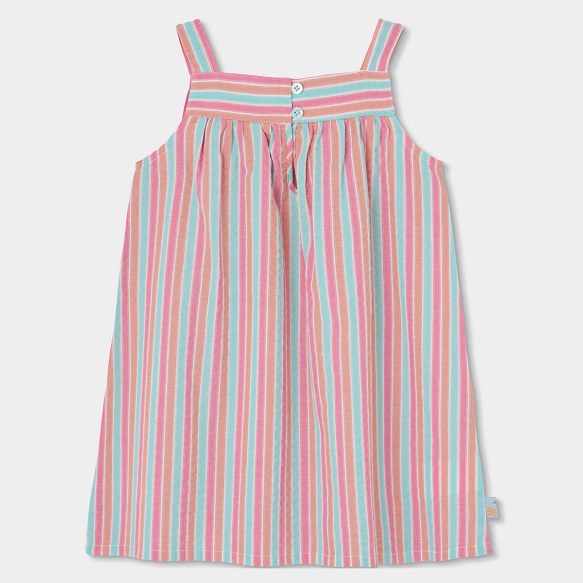 Robe en popeline à rayures multicolore, BOBOLI