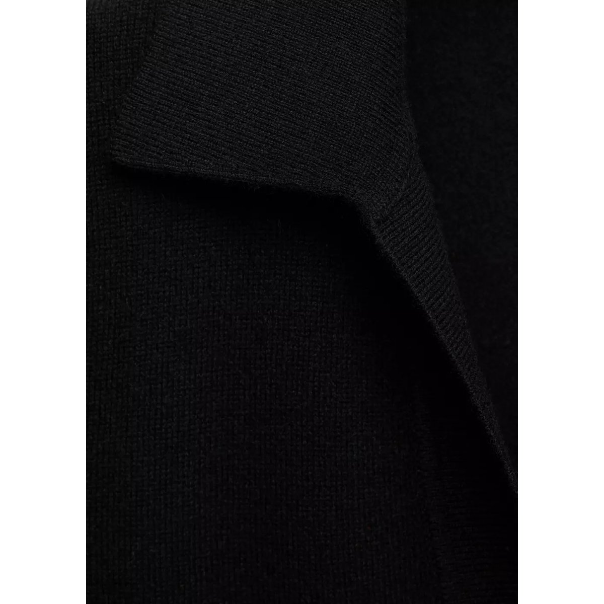 Pull-over laine col polo noir, MANGO