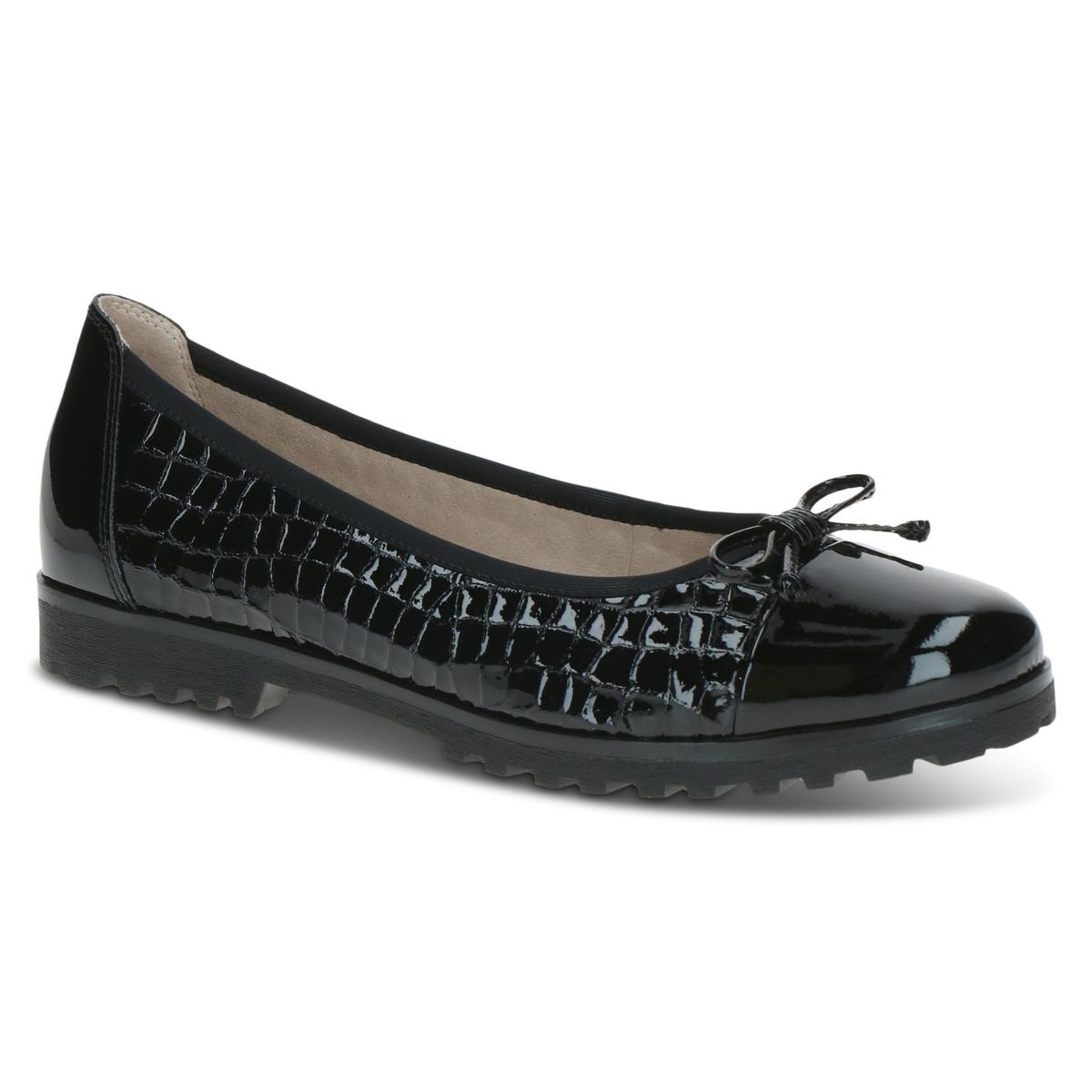 Ballerine en cuir noir, CAPRICE