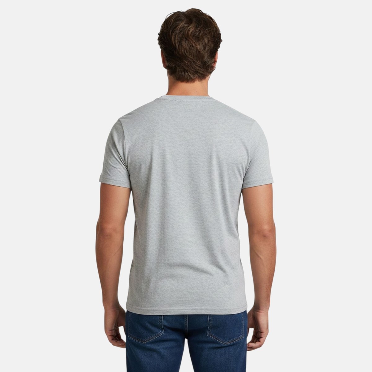 T-shirt manches courtes à inscription, col rond gris, LEE COOPER