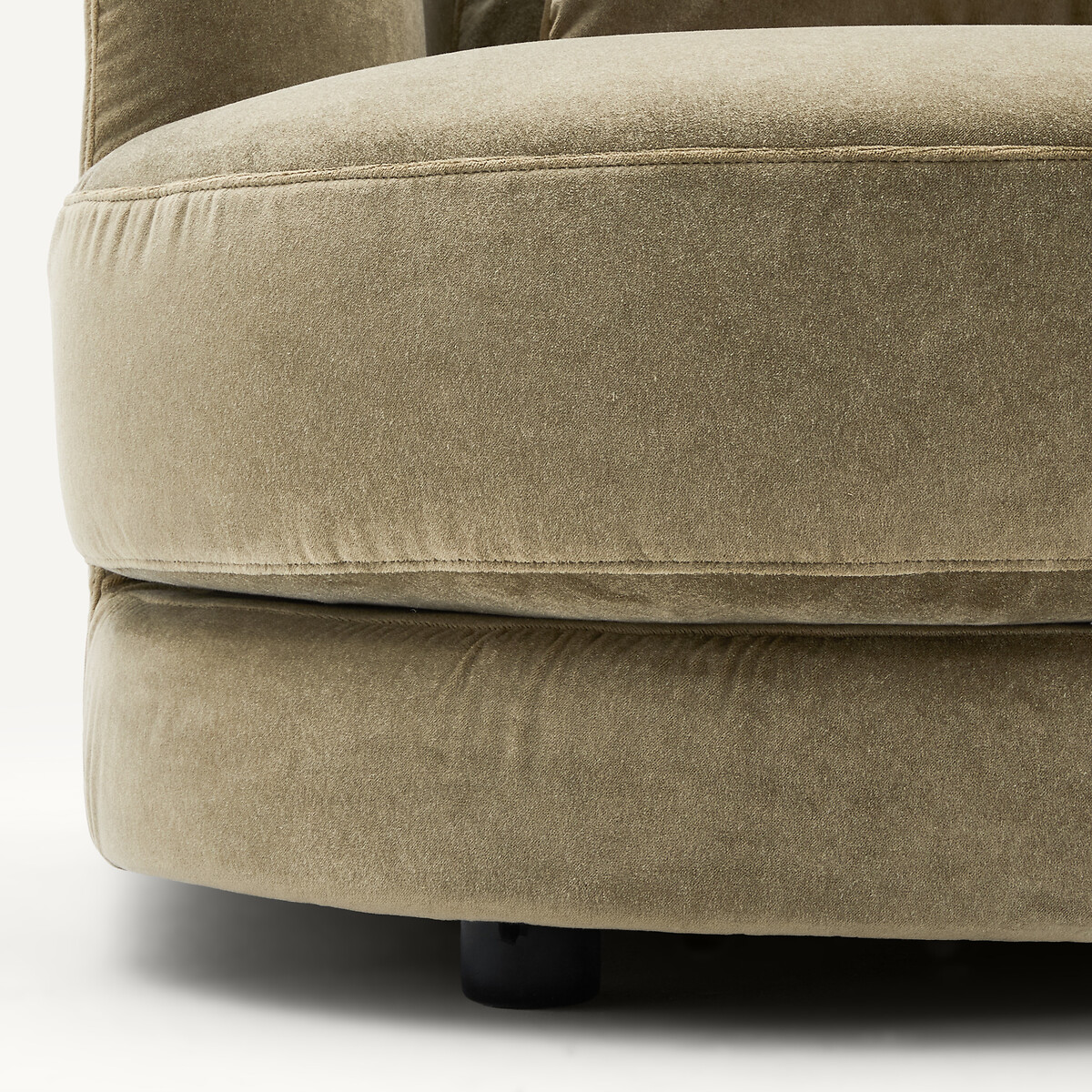 Demi-canapé gauche, modulable en velours de lin, TIBERIO tilleul, AM.PM