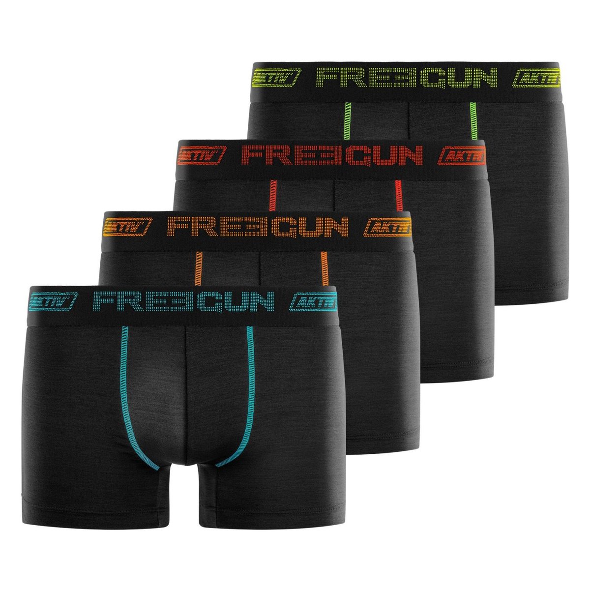 Lot De 4 Boxers Microfibre Aktiv Sport Ultra 3d noir, FREEGUN
