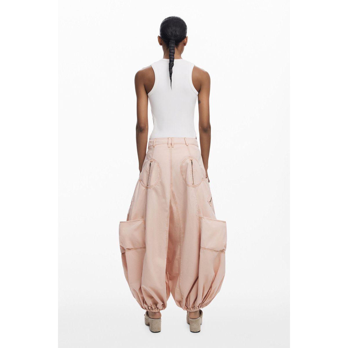 Pantalon cargo fluide rose, DESIGUAL