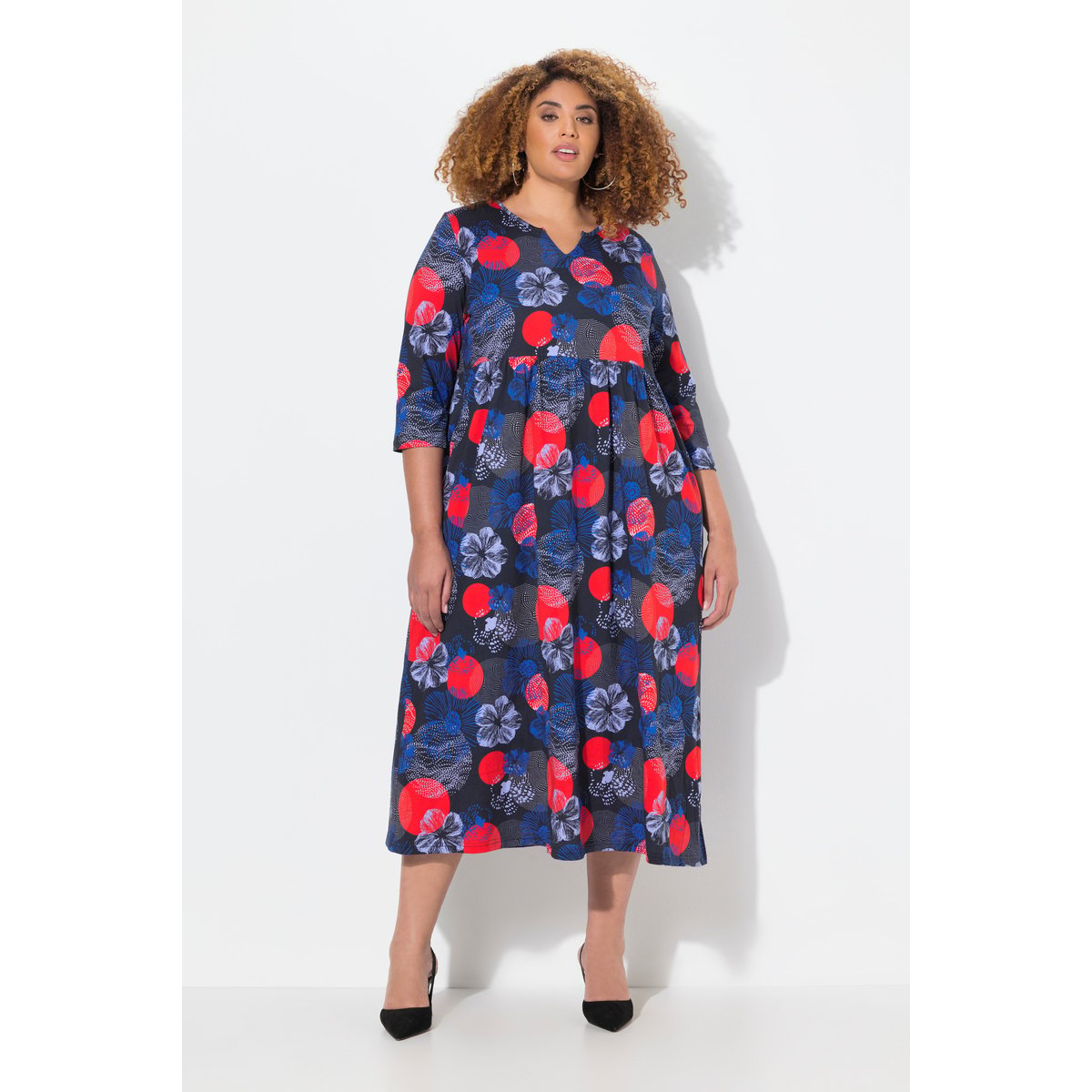 Robe en jersey coupe évasée, avec poches noir, ULLA POPKEN