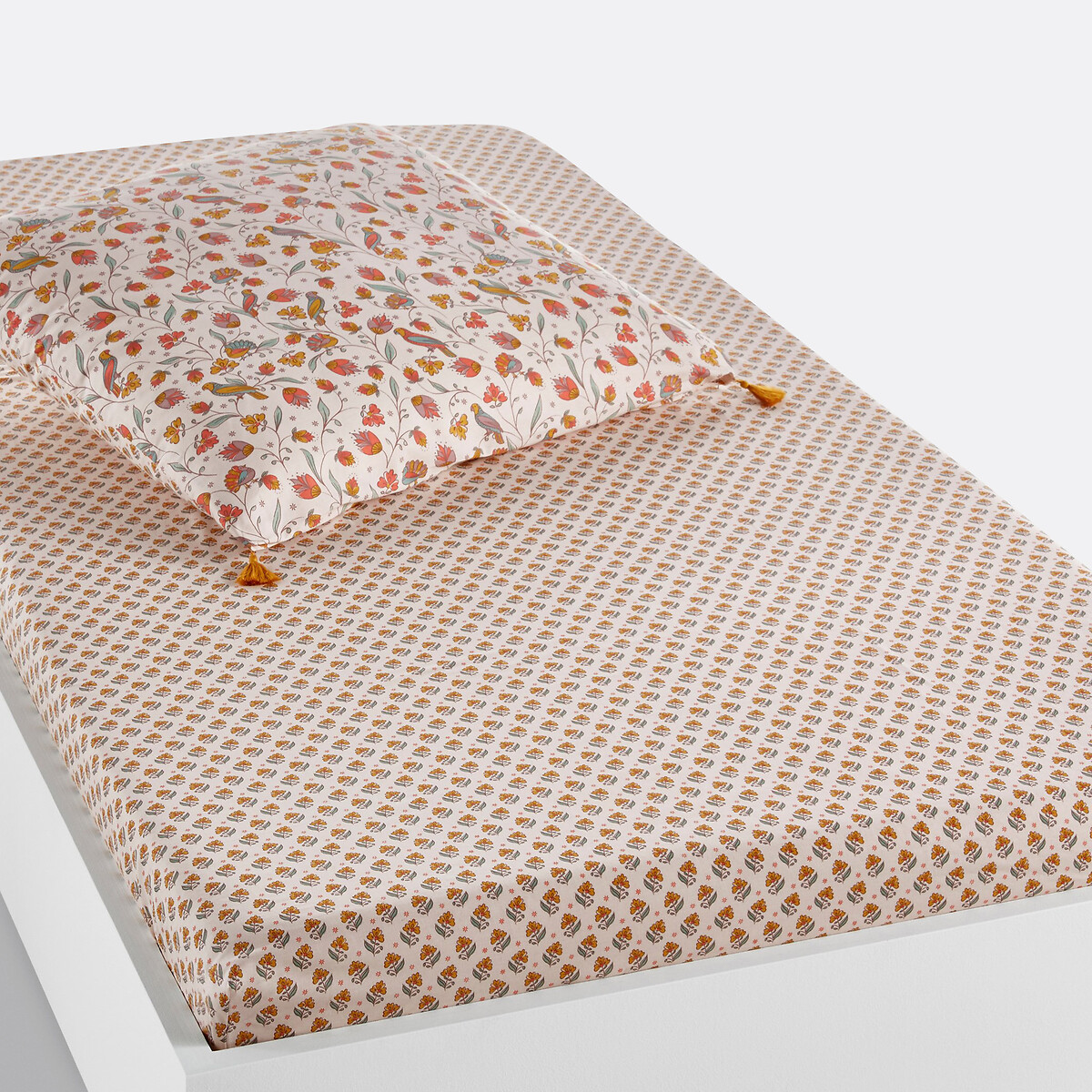 Sábana bajera infantil de algodón, Bertille estampado rosa, LA REDOUTE INTERIEURS