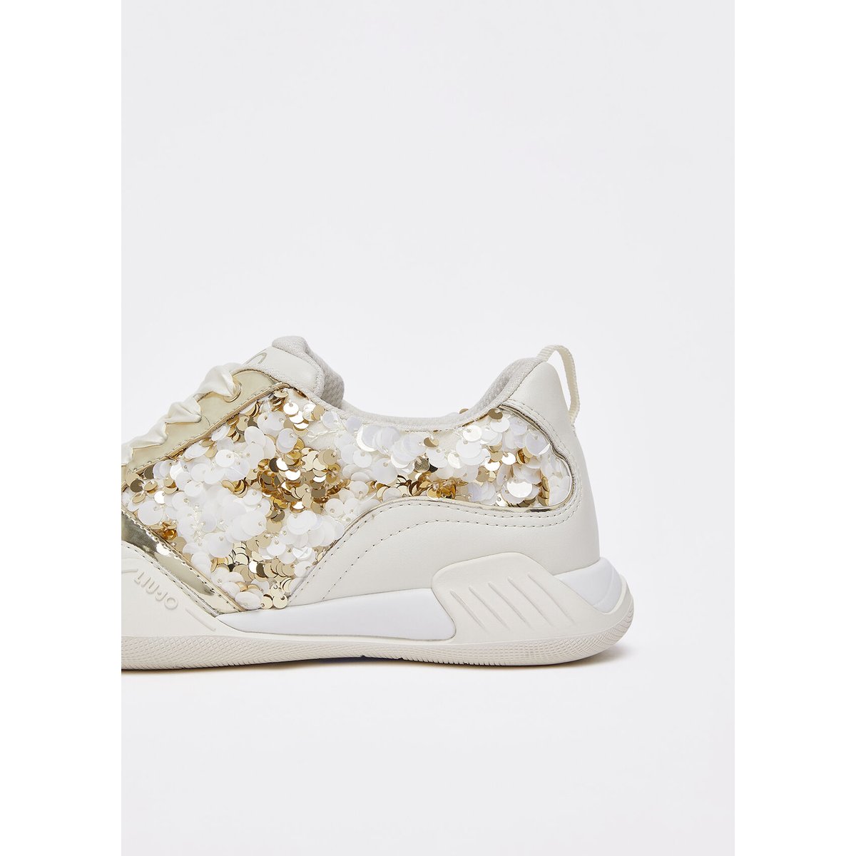 Sneakers avec paillettes blanc et or, LIU JO