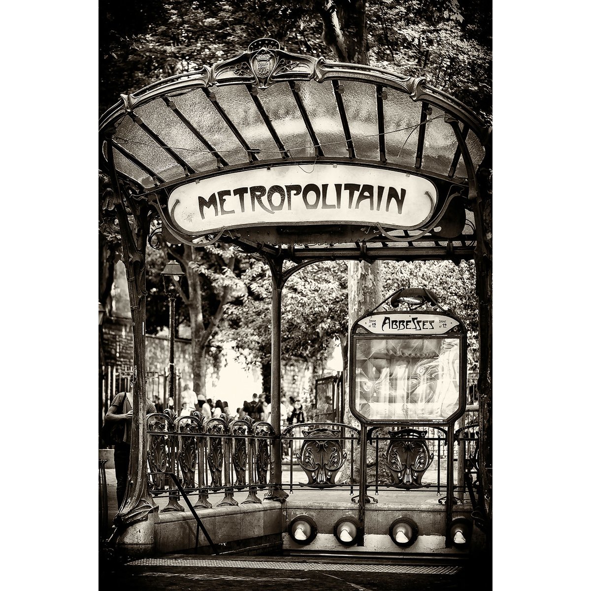 Tableau noir et blanc métropolitain paris tableau alu dibond, HEXOA