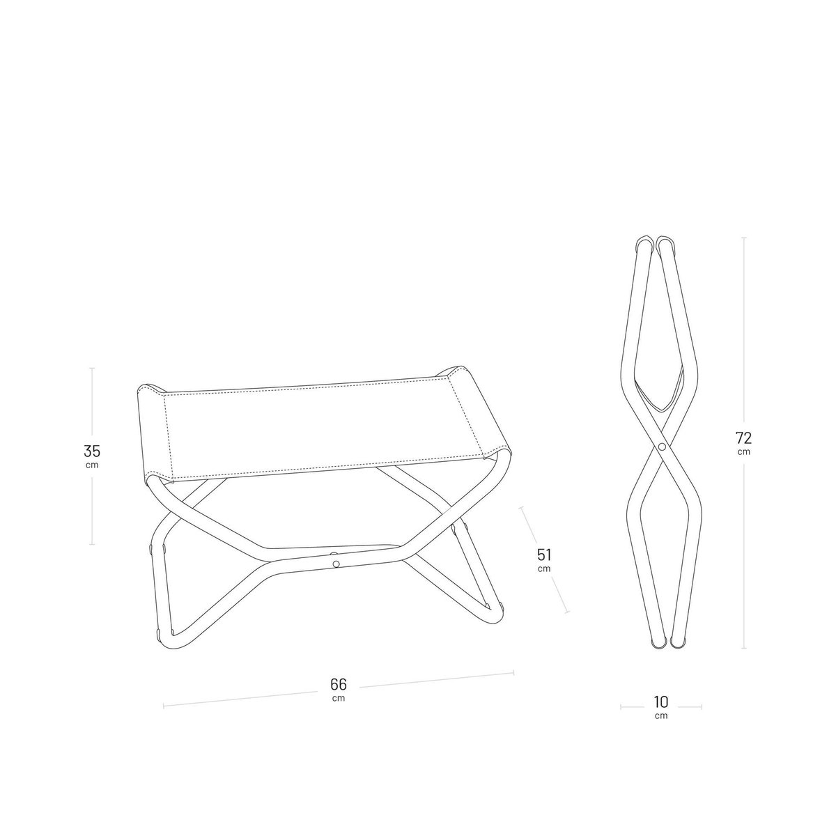 Repose-jambes/tabouret pliant - NEXT gris obsidian, LAFUMA MOBILIER