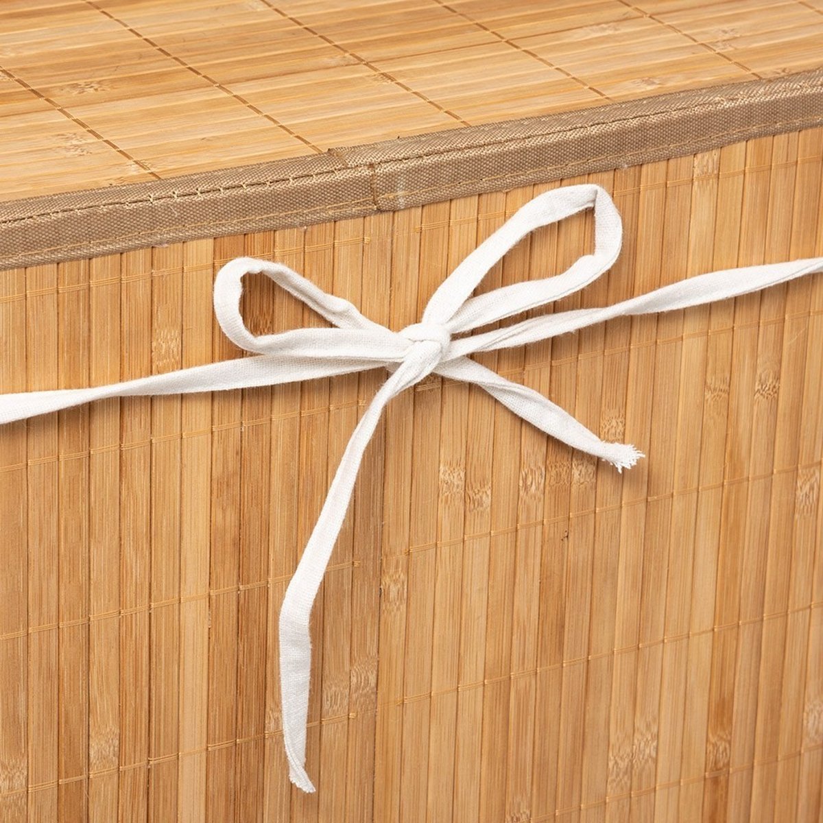 Panier à linge bambou naturel beige, ATMOSPHERA