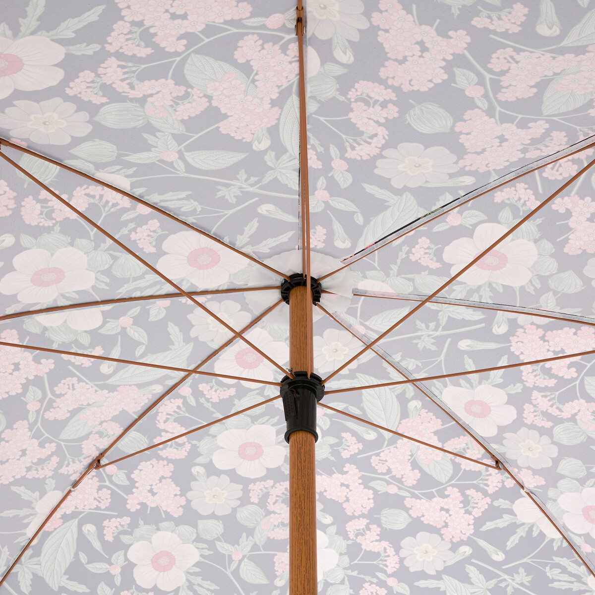 Guarda-sol estampado com franjas, Larna marinho/rosa, LA REDOUTE INTERIEURS