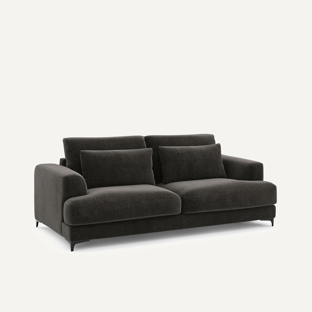 Canapé 3P convertible velours chenille, Marsile basalte, AM.PM
