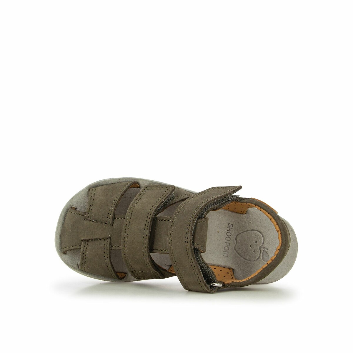 Kids Goa New Scratch Sandals in Leather khaki, SHOO POM