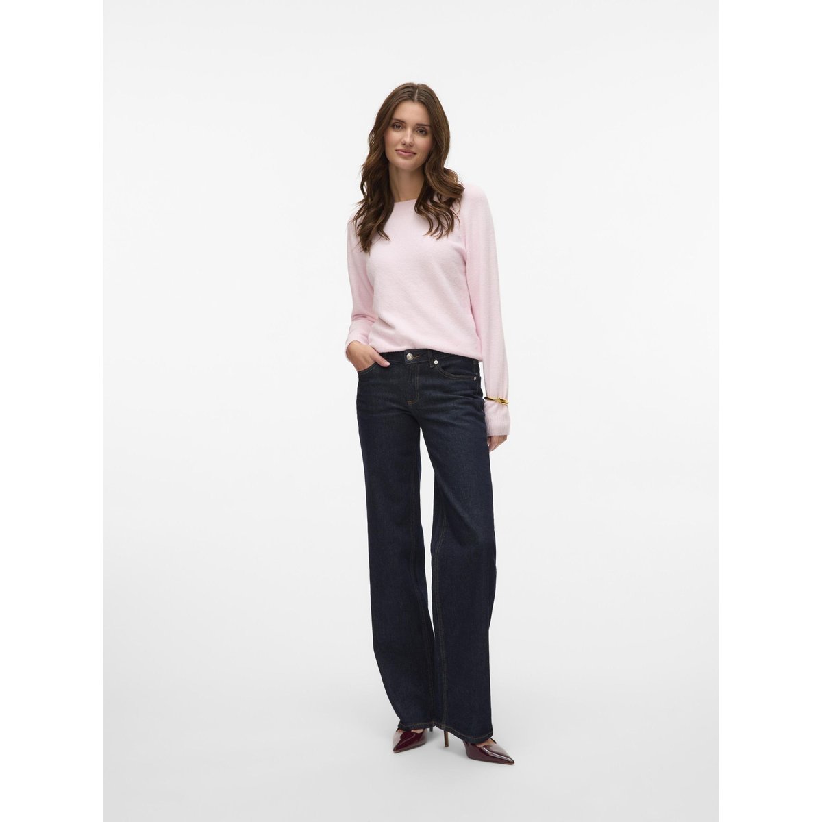Pull en maille mousseuse rouge - pink-a-boo, VERO MODA