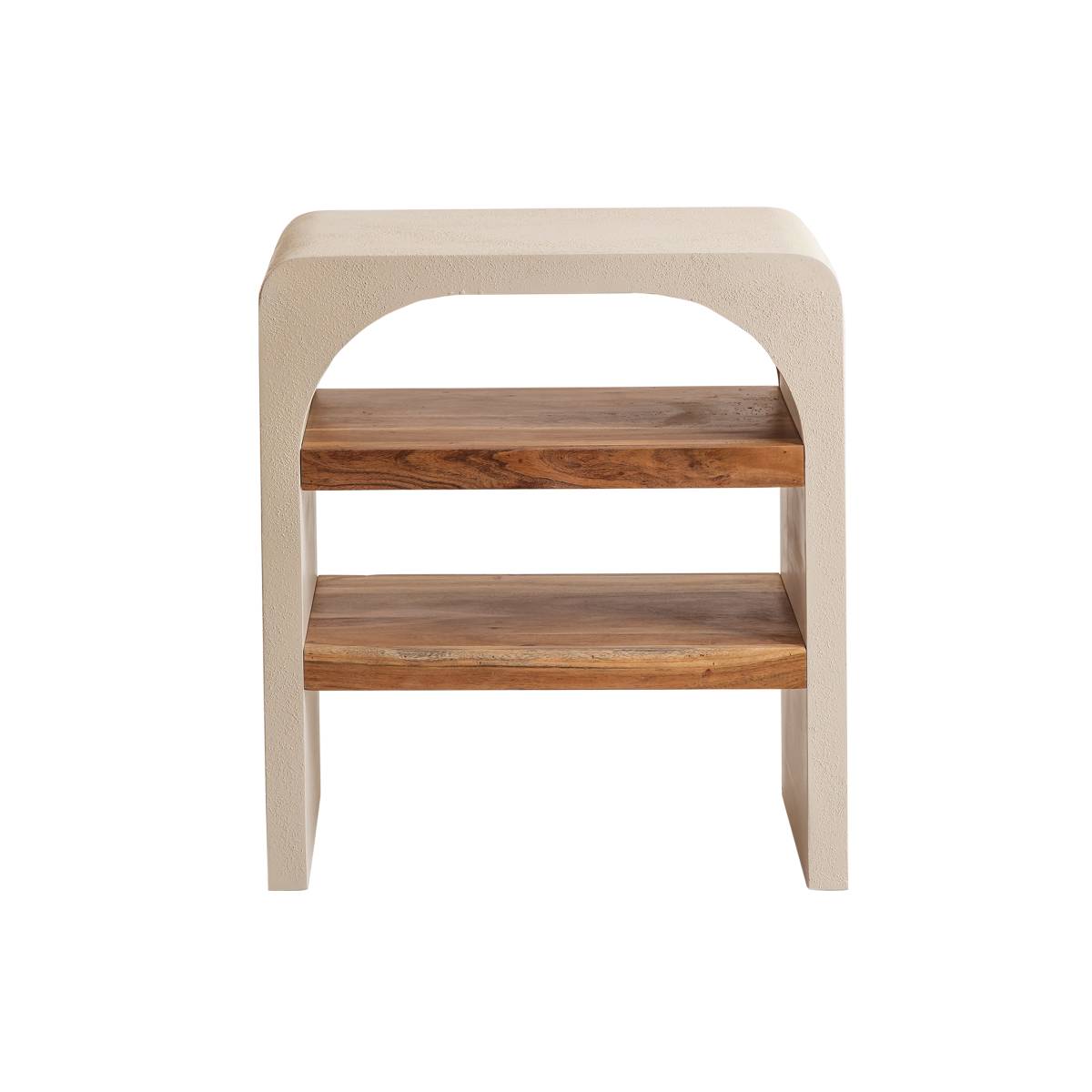 Console en bois effet béton DALVA blanc, MADE IN MEUBLES