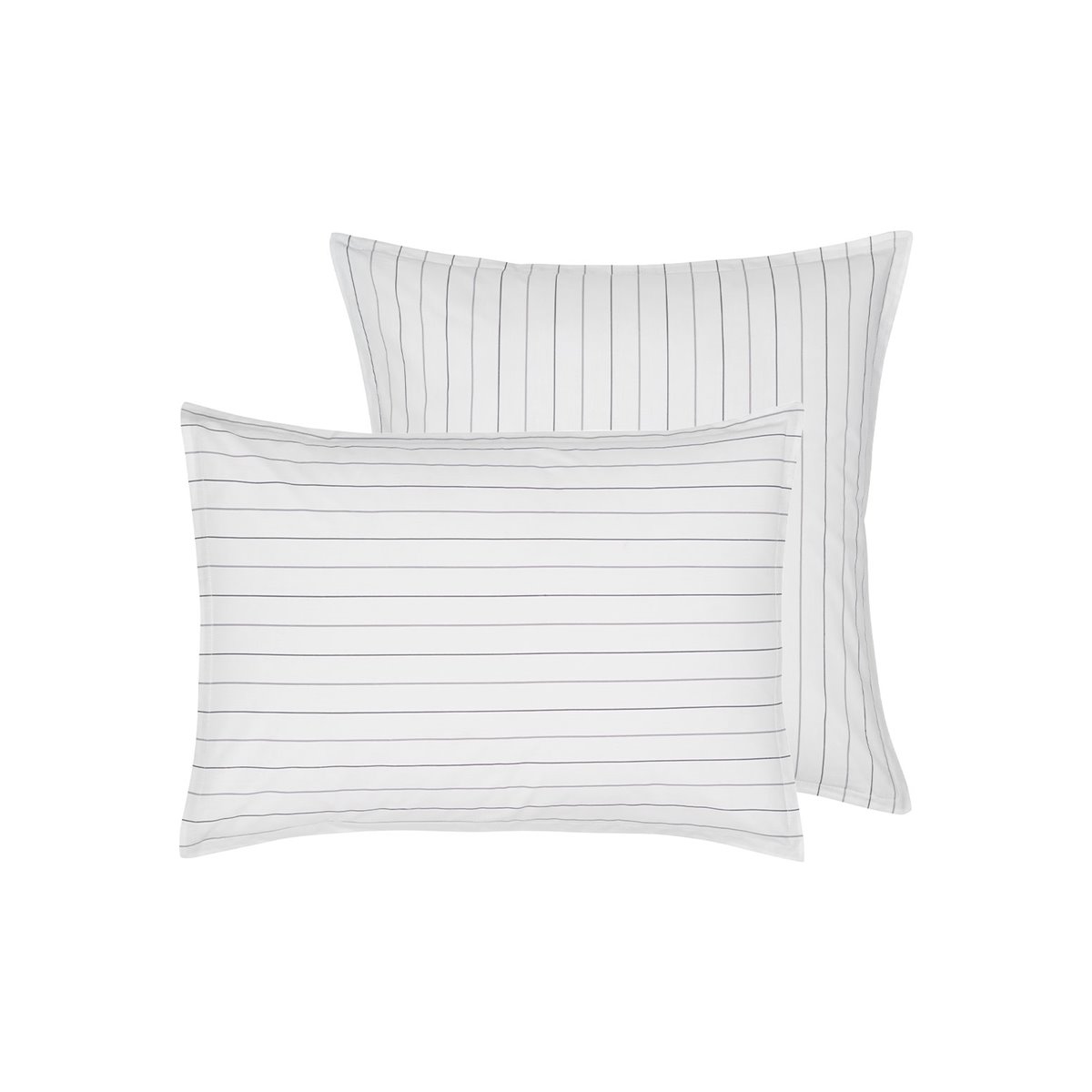 Lot de 2 taies d'oreillers en percale de coton TOLSTA blanc, SENSEI MAISON