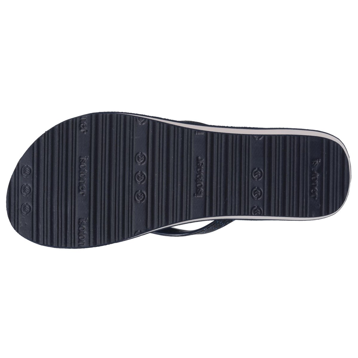 Tongs à talon de 4 cm, confortables et légères bleu marine, ISOTONER