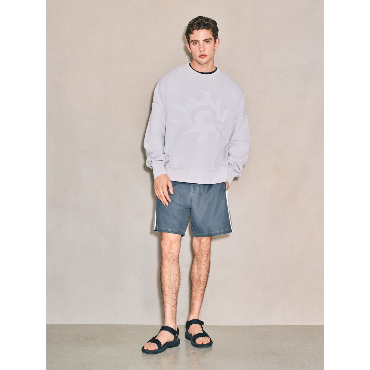 Sweat à capuche zippé en maille gaufrée edit gris glacé, NEXT