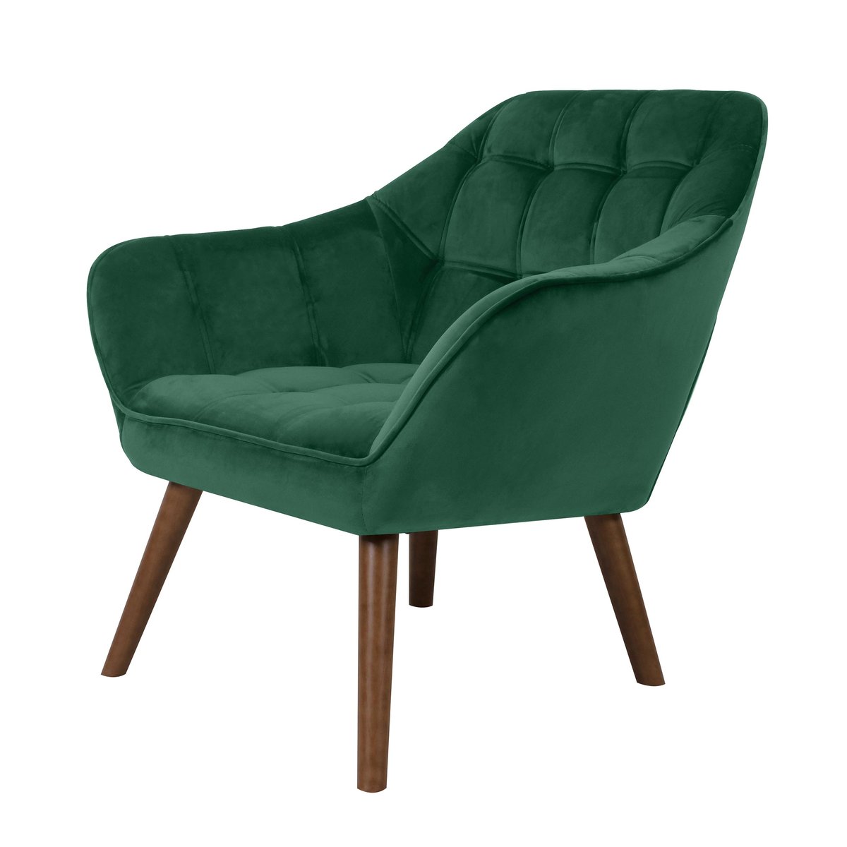 Fauteuil en velours - SIMBA vert foncé, MAISON PAVANE