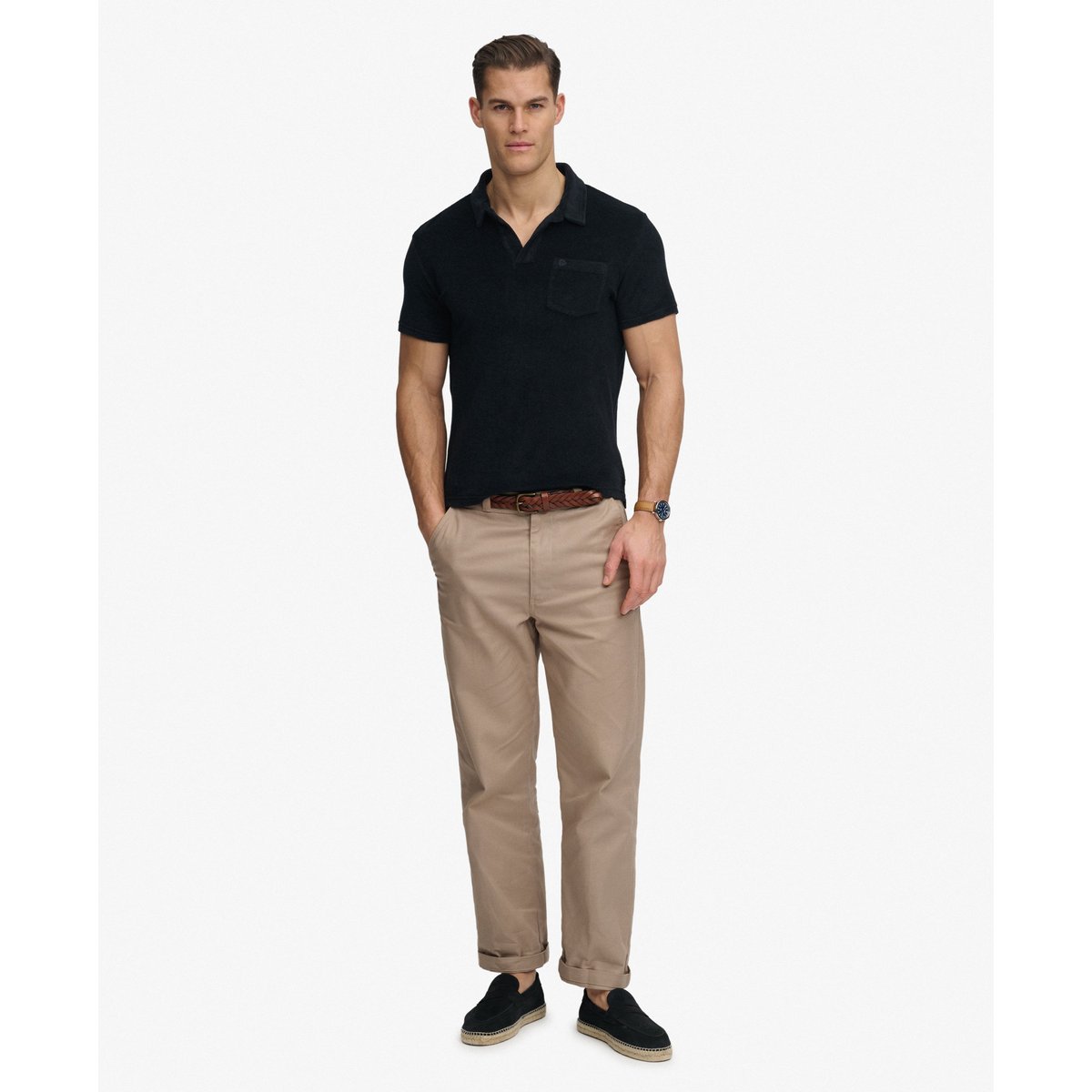 Polo en Éponge bleu marine éclipse, SUPERDRY