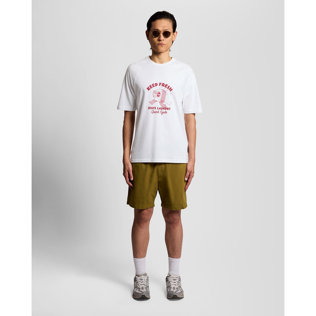 T-shirt graphique poitrine blanc/ cerise rouge, LYLE & SCOTT