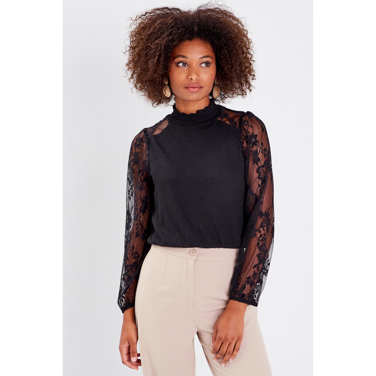 T-shirt manches longues noir, CACHE CACHE