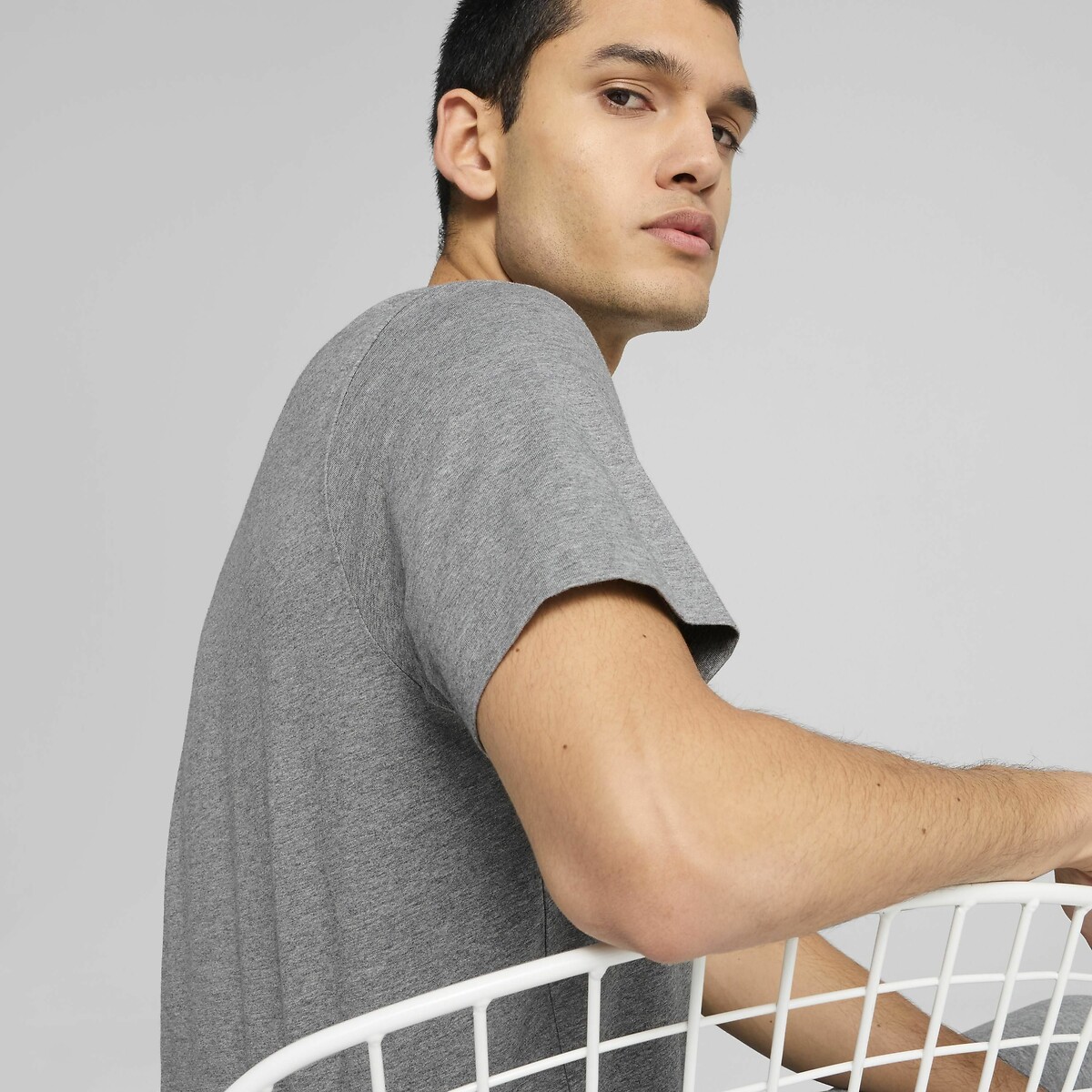 T-shirt manches courtes Essentiel gros logo gris, PUMA