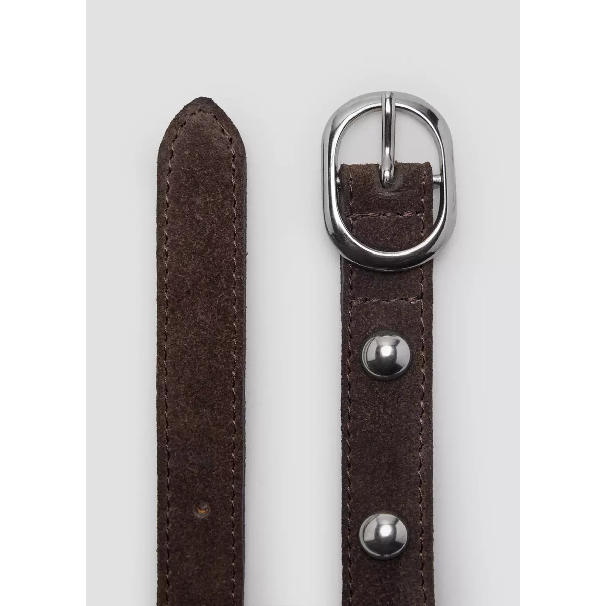 Ceinture en cuir à clous chocolat, MANGO KIDS