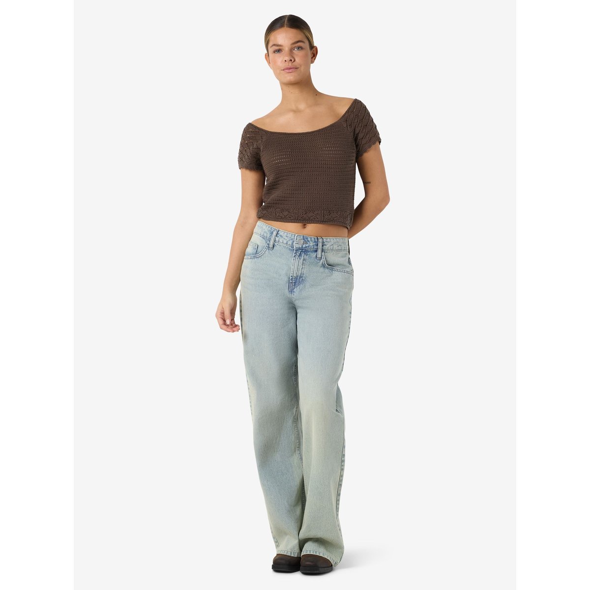 Top En Maille chocolate brown, NOISY MAY