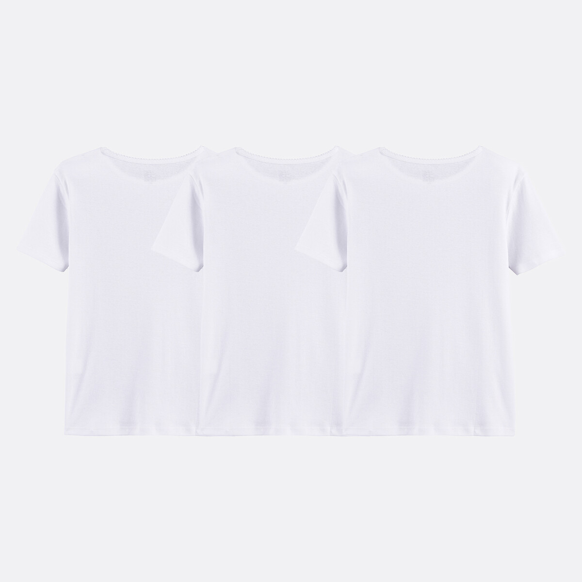 Lot de 3 maillots de corps manches courtes blanc + blanc + blanc, LA REDOUTE COLLECTIONS